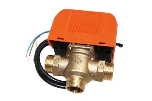 Spring-return three-way motorized valve 3/4" KK external thread zone valve three-way mixing valve 230V Switches to voltage, resets itself if there is no voltage