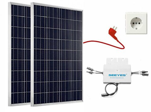 Plug-in solar panel system 230V 700W - compensates momentary consumption in an isolated system