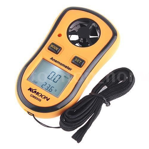 Wind speed meter, wind strength meter, anemometer with built-in digital thermometer