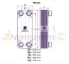 Lemezes hőcserélő 60 lemezes 2050kW 2” külső csatlakozással Ba-115-60