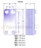 Plate heat exchanger with 60 plates 130kW 4x3/4" external connection