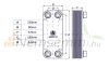 Plate heat exchanger 22 plates 100kW with 1" external connection