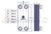 Plate heat exchanger short, stubby 40 plates 150kW 4x1" with external connection