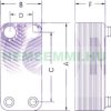 Plate heat exchanger with 60 plates 200kW 4x1" external connection