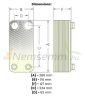 Plate heat exchanger 50 plates 285kW 4x1 1/4" with external connection