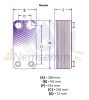 Plate heat exchanger with 40 plates 230kW 4x1" external connection