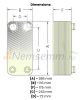 Plate heat exchanger 70 plates 286 mm long 385kW with 4x1" external connection