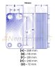 Plate heat exchanger 80 plates 286 mm long 450kW 4x1" with external connection