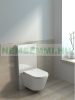 Complete toilet and bidet with premium toilet tank in white color with glass cover, luxury design