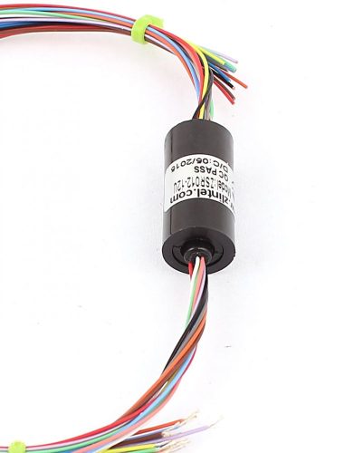 Rotating contact, slip ring 2A 12-wire, against cable twisting, e.g. camera, robot, wind wheel, wind turbine, with gold-plated contacts.