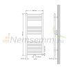 Törölközőszárító radiátor 500 x 1200 mm antracit egyenes változat központi csatlakozással