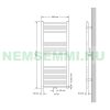 Törölközőszárító radiátor 500 x 1200 mm fehér egyenes központi csatlakozással