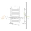 Fürdőszoba radiátor 500x800 mm 378W fehér egysoros - egyenes, központi bekötéssel fali csatlakozással