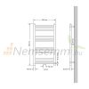 Fürdőszoba radiátor 500x800 mm 250W króm egysoros - egyenes köözépső bekötéssel padló csatlakozással