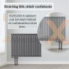 Modern design radiátor 600 x 1030 mm antracit bal oldali bekötéssel fali szelepcsappal - króm termosztáttal