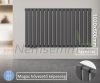 Modern design radiátor 600 x 1030 mm antracit bal oldali bekötéssel fali szelepcsappal - króm termosztáttal