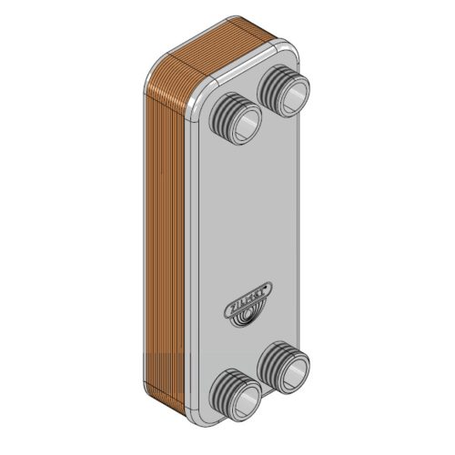 Lemezes hőcserélő ZILMET ZB-250 egyfázisú forrasztott hőcserélő 40 lemezes