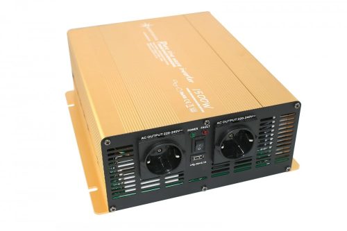 Inverter 12V 1500W feszültség átalakító 325x260x105 mm Power USB 2,1A tiszta szinuszhullámú feszülts