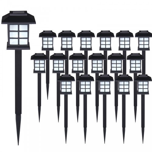 Solar garden lamp that can be inserted into the ground 18-piece cottage-style solar lamp set