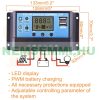 napelem töltésvezérlő 12V 24V 10A Napelem töltésszabályozó vezérlés automatata átkapcsolás LCD kijel