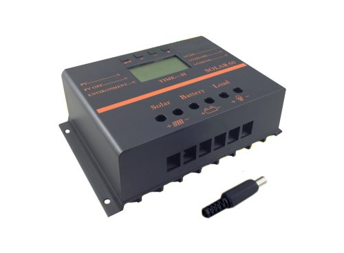 12V 24V 60A Napelem töltésszabályzó vezérlés automatata feszültség felismerés LCD kijelző