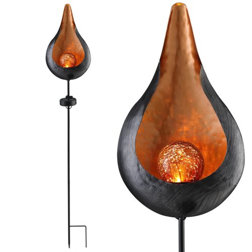 Solar decorative garden lighting in the shape of a drop