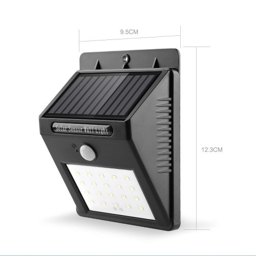 Solar motion sensor wall lamp 4W 12 SMD LED with built-in battery and motion sensor