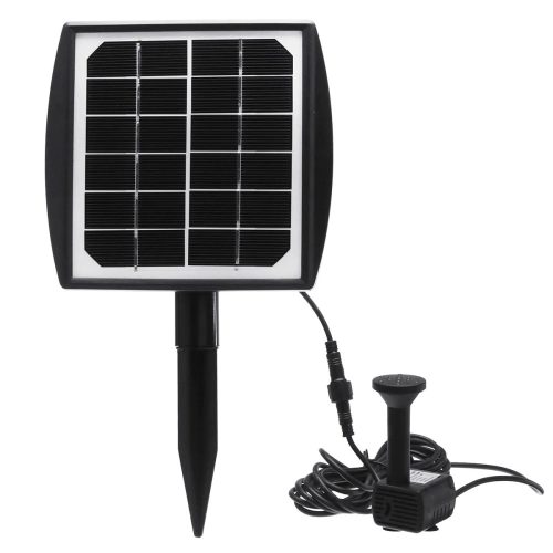 Fountain with solar panel pump 200 l/h 60 cm max height solar panel 6V 2W garden pond aerator aeration circulating fish pond