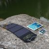 Solar portable charger phone charger 21W shockproof dropproof standing foldable dual USB connector