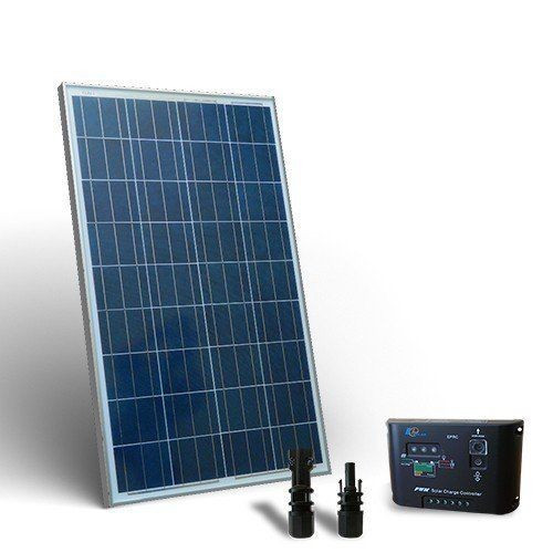 Camping solar panel set 12V 100W, charge controller 10A, connection also for caravans, motorhomes