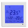 Touch screen room thermostat for switching electric heating or heating pump circulation pump in white