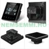 Touch screen thermostat for switching electric heating or heating pump circulation pump.