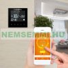 Wifi room thermostat for switching on electric heating, black smart thermostat