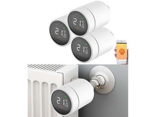 Intelligent radiator thermostat set of 3 with app control and voice control 