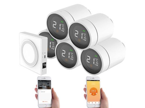 Smart radiator thermostat 5-piece set with app control with voice control and ZigBee controller