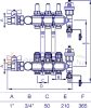 Fűtési osztó-gyűjtő 3 körös áramlásmérős fűtési elosztó padlófűtés számára
