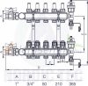 Fűtési osztó-gyűjtő 5 körös áramlásmérős fűtési elosztó padlófűtés számára