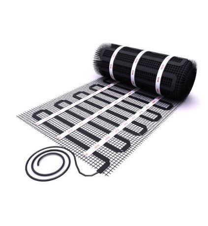 Electric floor heating black heating mat 200 watts/m² 8.0 m² can be used indoors and outdoors