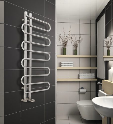 Króm design radiátor - Radox River 1400x650 mm krómozott törölközőszárító fűtőtest törölközőmelegítő