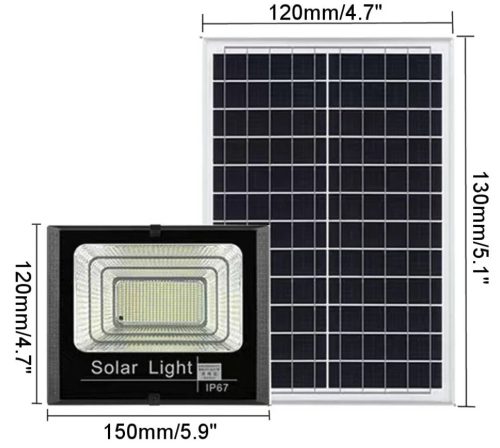 Napelemes fali lámpa 12V 6W napelem oszlopra is szerelhető 44 SMD LED