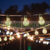 Solar garden string lights with light bulbs, 20 LED warm light, set of 2, 20 bulbs, waterproof, 3.8 m/pc