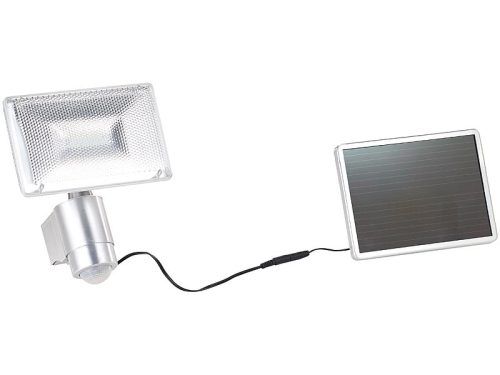 Napelemes LED reflektor alumíniumból PIR érzékelővel, 10 W, 1000 lm, IP44