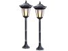 Solar LED lamp 2 pcs flame effect solar candelabra 24 pcs LED 64 cm high IP44 floor lamp