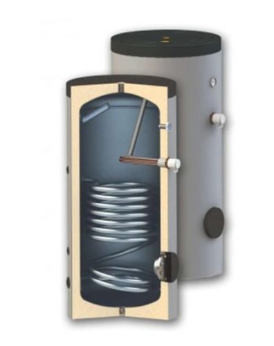 SunSystem 500 liter 1 heat exchanger stationary, indirect storage heating and solar collector boiler. Domestic hot water storage, glass-ceramic tank DHW