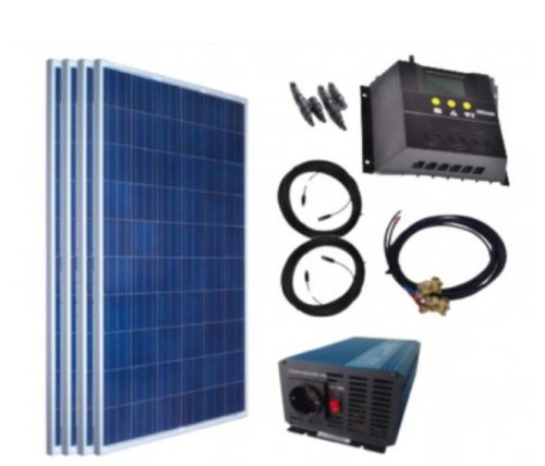 Isolated solar system 12V - 230V 1000W 1 kW without battery.