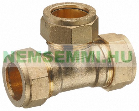 All three sides of the T connector have a 22 mm clamping ring thread for copper pipe, can be installed with a hand tool