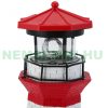 Solar lighthouse with rotating light 30 cm red