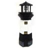 Solar powered lighthouse lamp with rotating lighting garden decoration black