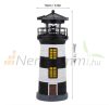 Solar powered lighthouse lamp with rotating lighting garden decoration blue-white-red striped