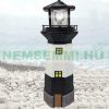 Solar powered lighthouse lamp with rotating lighting garden decoration black